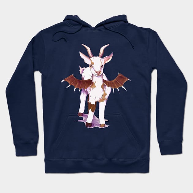 Bat-Winged Goat Hoodie by FishWithATopHat